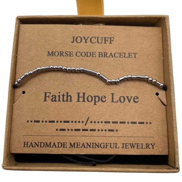 Joycuff Faith Hope Love Morse Code bracelet NIB - Picture 1 of 2
